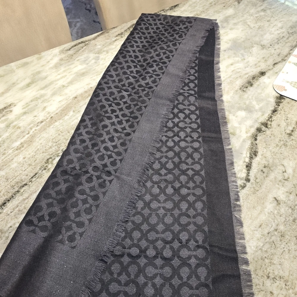 Coach Black Wool Scarf